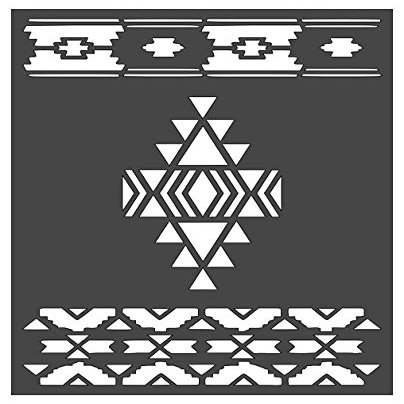 Southwestern Design Stencil 1-8x10 inch Custom Cut Reusable Stencil Drawing Template Flexible Clear Plastic Sheets 0.15mm Thick SL-1371