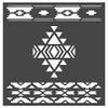 Southwestern Design Stencil 1-8x10 inch Custom Cut Reusable Stencil Drawing Template Flexible Clear Plastic Sheets 0.15mm Thick SL-1371 view 1