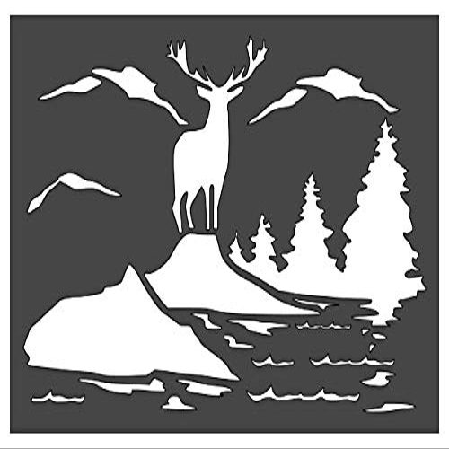 Deer Stencil 1-5x8 inch Custom Cut Reusable Stencil Drawing Template Flexible Clear Plastic Sheets 0.15mm Thick SL-445