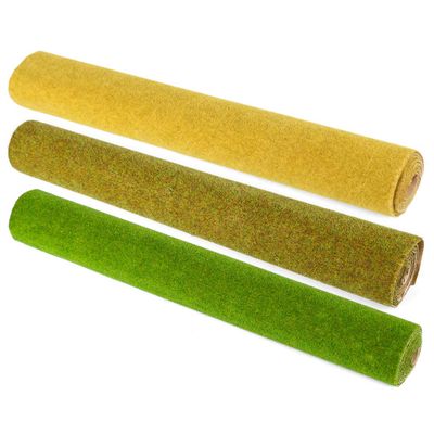 Kedoung 2Pack Artificial Model Grass Mat for Diorama Decoration, 16.1 x 39.4 Inches DIY Model Grass Mat for Model Trains Scenery Craft Dollhouse (New Type)