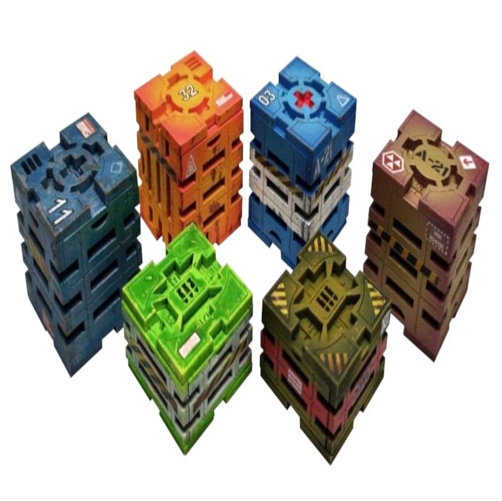 Green Stuff World MDF Boxes for Models and Miniatures Modern Sci-Fi Crates 10299