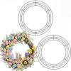 BBTO 3 Pieces 10 Inch Wire Wreath Frame Metal Green Round Wreath Form Holiday Wire Ring for Easter Wreaths Making Supply Floral Arrangements Door DIY Craft Weddings Outdoor Home Decor view 1