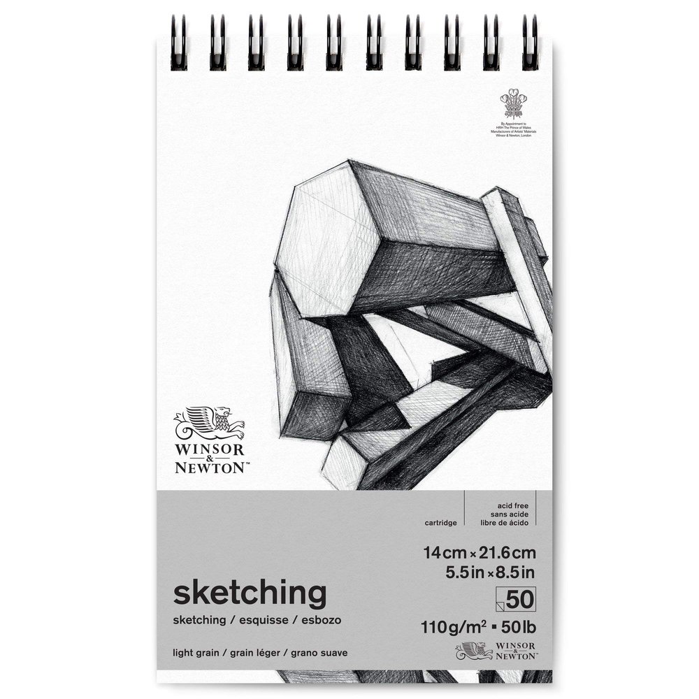 Winsor & Newton Classic Sketching Paper Pad, 5.5" x 8.5", 50 Sheets, 110gsm, Extra White