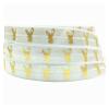DUO ER 10Yards 15mm Gold Deer Elk Printed Elastic Antlers FOE Elastic Ribbon for Craft DIY Gift Wrapping Head wear Hair Accessory (Color : White) view 1