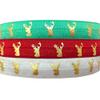 DUO ER 10Yards 15mm Gold Deer Elk Printed Elastic Antlers FOE Elastic Ribbon for Craft DIY Gift Wrapping Head wear Hair Accessory (Color : White) view 3