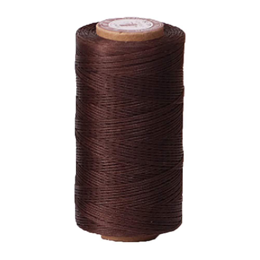 2PCS 150D Colorful 284Yards Leather Sewing Waxed Thread-Practical Long Stitching Thread for Craft DIY/Bookbinding/Shoe Repairing/Leather Projects 36 Colors (#08-Dark Coffee)