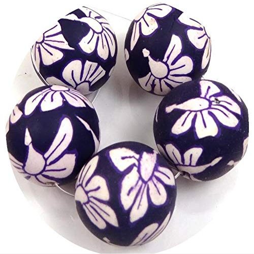 25mm Polymer Clay Round Pendant Beads - Dark Purple/Jet for Jewelry Making Bracelets Necklaces Supplies for DIY Crafts Handmade Bracelets Beadwork