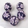 25mm Polymer Clay Round Pendant Beads - Dark Purple/Jet for Jewelry Making Bracelets Necklaces Supplies for DIY Crafts Handmade Bracelets Beadwork view 2