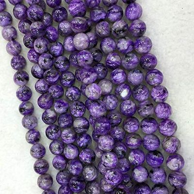LKBEADS 1 Strands Natural Purple Charoite Round Loose Gems Beads 8mm 16 Inch Long 04083 Code-HIGH-23245