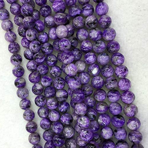 LKBEADS 1 Strands Natural Purple Charoite Round Loose Gems Beads 8mm 16 Inch Long 04083 Code-HIGH-23245