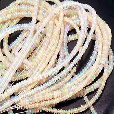 LKBEADS 1 Strand Natural Ethiopian Opal Bead, Welo Opal, Plain Ethiopian Opal Beads, Opal Round Beads, 3.5mm - 6mm Beads, 15 Inch Code-HIGH-18847