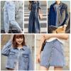 100% Cotton Denim Fabric,150cm Wide,Used for Sewing Clothes, Popular Jeans, Sewing Cushions, Curtains and Household Accessories, Sold by The Meter(Color:Blue) view 3