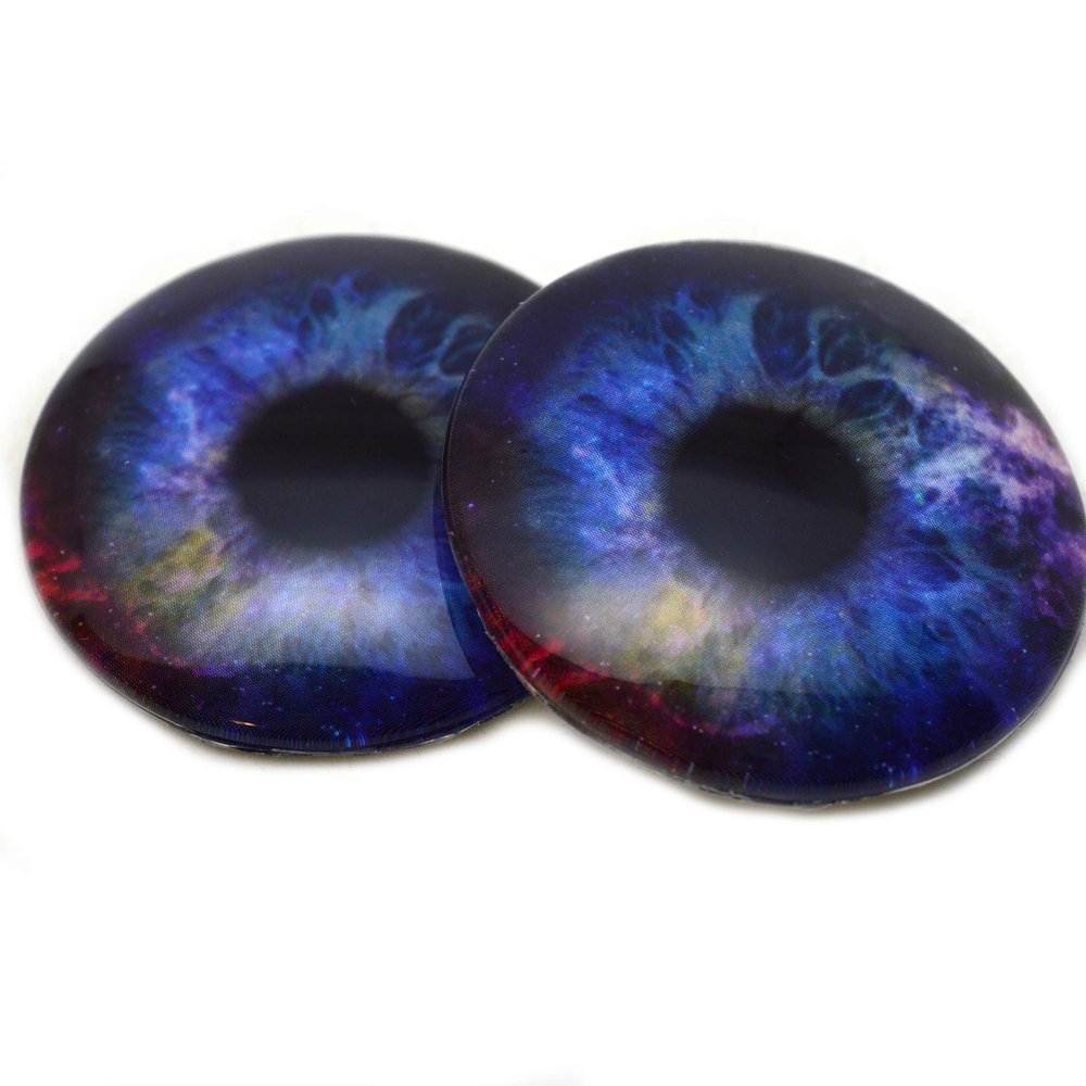 Colorful Galaxy Glass Eyes for Art Dolls, Sculptures, Props, Masks, Fursuits, Jewelry Making, Taxidermy, and More (16mm)