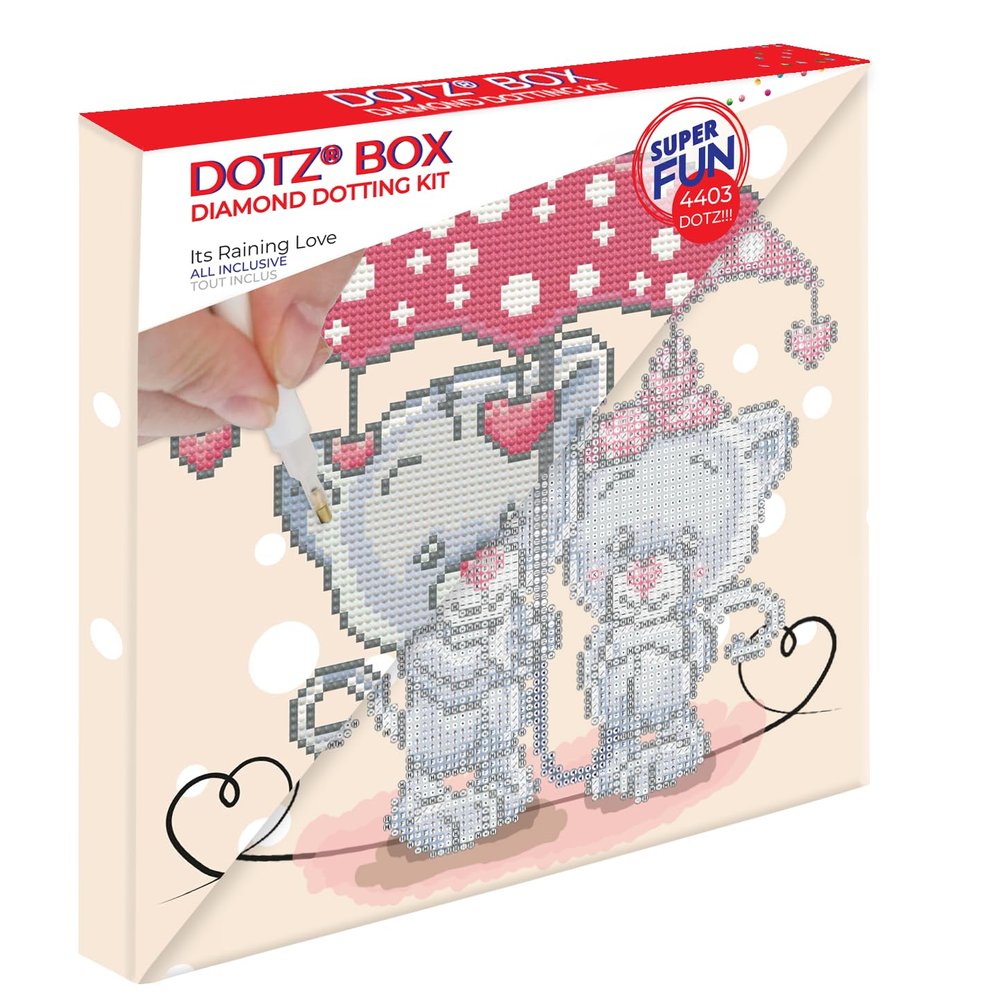 DIAMOND DOTZ Its Raining Love Dotz Box Valentines Diamond Painting Kits for Adults - Diamond Art Kits a Relaxing Creative Craft Kit with Dotz Gems 11"x11"