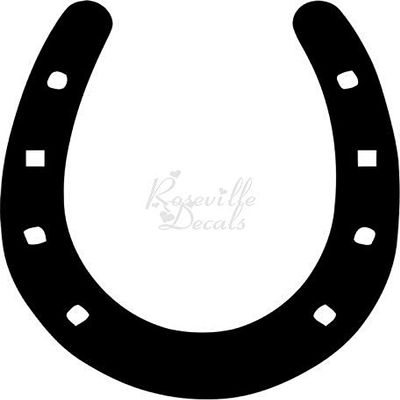 Roseville Decals Horseshoe Horse Farrier Vinyl Decal Sticker for Home Office Decor Vehicle Window Sign Size- [12 inch] / [30 cm] Tall and Color- Gloss White
