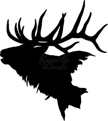 Roseville Decals Elk Head Antlers Animal Wildlife Vinyl Decal Sticker for Home Office Decor Vehicle Window Sign Size- [6 inch] / [15 cm] Tall and Color- Gloss White