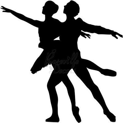 Roseville Decals Ballet Couple Dancer Dancing Theatre Vinyl Decal Sticker for Home Office Decor Vehicle Window Sign Size- [6 inch] / [15 cm] Wide Color- Matte White