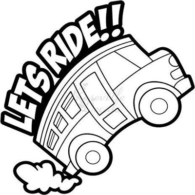 Roseville Decals Let's Ride School Bus Driver Vinyl Decal Sticker for Home Office Decor Vehicle Window Sign Size- [6 inch] / [15 cm] Tall and Color- Gloss Black