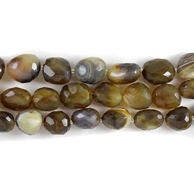 LKBEADS Natural Pigeon Agate Faceted Nugget, Agate Cutting Tumbal,15 Inch Long Strand 17x18mm Code-HIGH-61293