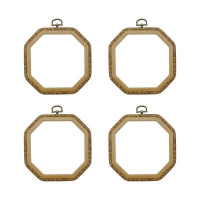 T Tulead Octagon Embroidery Hoops Wall Decorations Antique Cross Stitch Hoops Non-Slip Hoop Ring 5.5"x5.5" Display Frame 4PCS