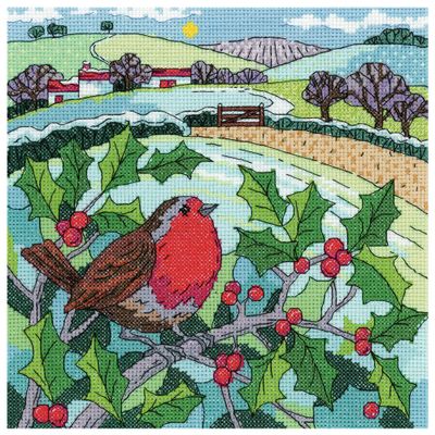 Heritage Crafts Counted Cross Stitch Kit - Winter Landscape