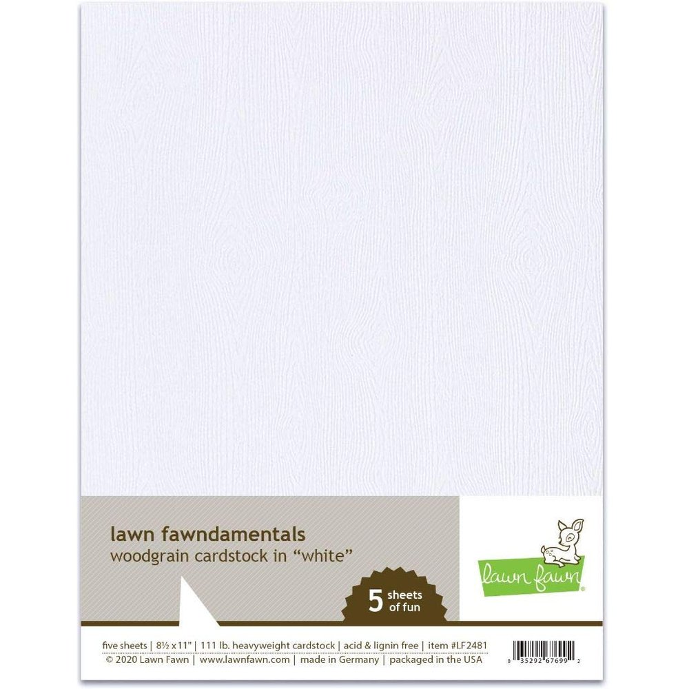 Lawn Fawn LF2481 Woodgrain Cardstock - White Lawn Fawndamentals