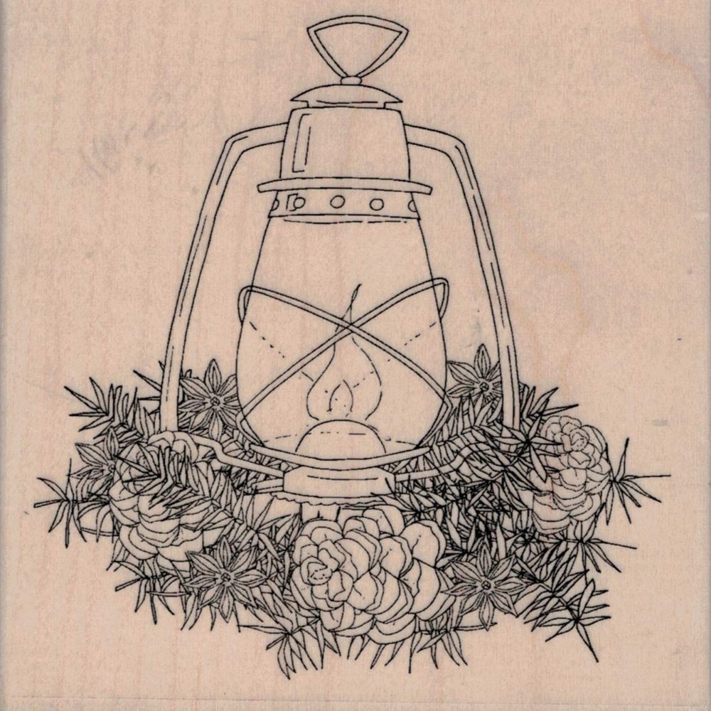 Impression Obsession H13916 Lamp Wood Mounted Rubber Stamp