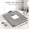 Spbapr Large Photo Album Self Adhesive 3x5 4x6 5x7 8x10 Pictures Magnetic Scrapbook Linen Cover DIY Album with A Metal Pen 11"x10.6"40pages view 2