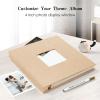 Spbapr Large Photo Album Self Adhesive 3x5 4x6 5x7 8x10 Pictures Magnetic Scrapbook Linen Cover DIY Album with A Metal Pen 11"x10.6"40pages view 2