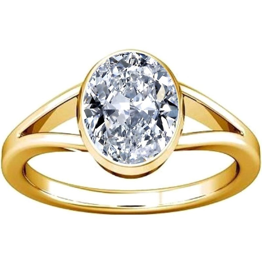 Divya Shakti 11.25-11.50 Carat American Diamond Oval Zircon Panchdhatu Ring For Men & Women