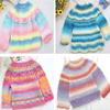 100g Multicolor Rainbow Yarn Fancy Cotton Yarn Hand Knitting Yarn Weaving Yarn Segment Soft Yarn Hat Shawl Line Material Color#12 view 2