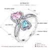 SixTwo 925 Sterling Silver Personalized Infinity Rings Double Heart Rings Simulated Birthstones Custom Engagement Promise Rings for Women (8) view 2