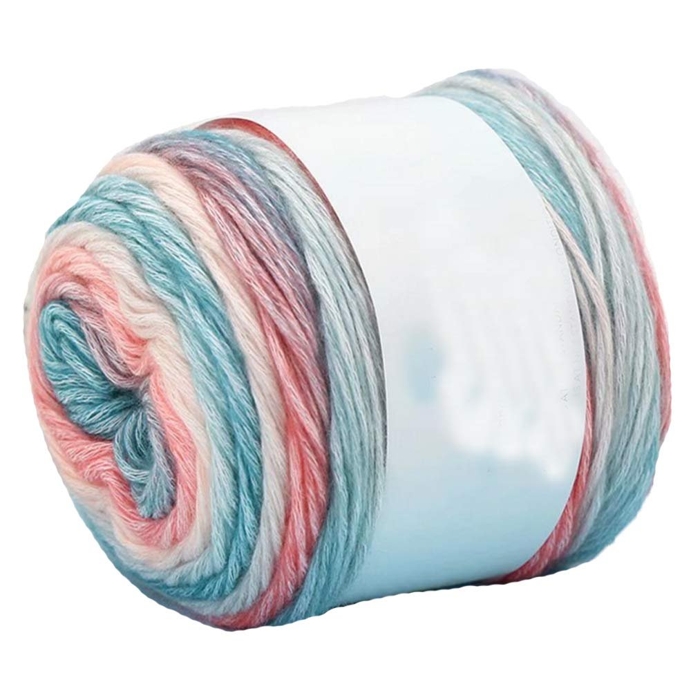 100g Multicolor Rainbow Yarn Fancy Cotton Yarn Hand Knitting Yarn Weaving Yarn Segment Soft Yarn Hat Shawl Line Material Color#11