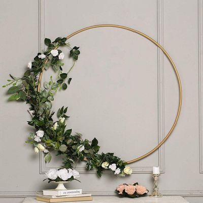 Christmas Wreaths, Christmas Hoops, Gold Metal Hoops, Metal Rings, Wreath Decor, Floral Hoop Round Metal Frame,Door Wreath Hoops,Large Hoops (Gold, 36 Inches)
