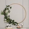 Christmas Wreaths, Christmas Hoops, Gold Metal Hoops, Metal Rings, Wreath Decor, Floral Hoop Round Metal Frame,Door Wreath Hoops,Large Hoops (Gold, 36 Inches) view 1