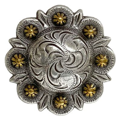 Western LeatherCraft Saddle Headstall Belt Conchos Berry Conchos screwback Pack of 5 PCS-Antique Gold, 1-1/4"
