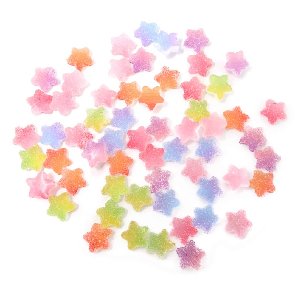 Honbay 60PCS 10mm Mini Flatback Star Shaped Resin Candy Slime Charms for Phone Case Decoration, Ear Studs and Hair Clips Making, etc