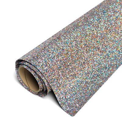 Siser Glitter HTV 20" x 10ft Roll - Iron on Heat Transfer Vinyl (Light Multi)