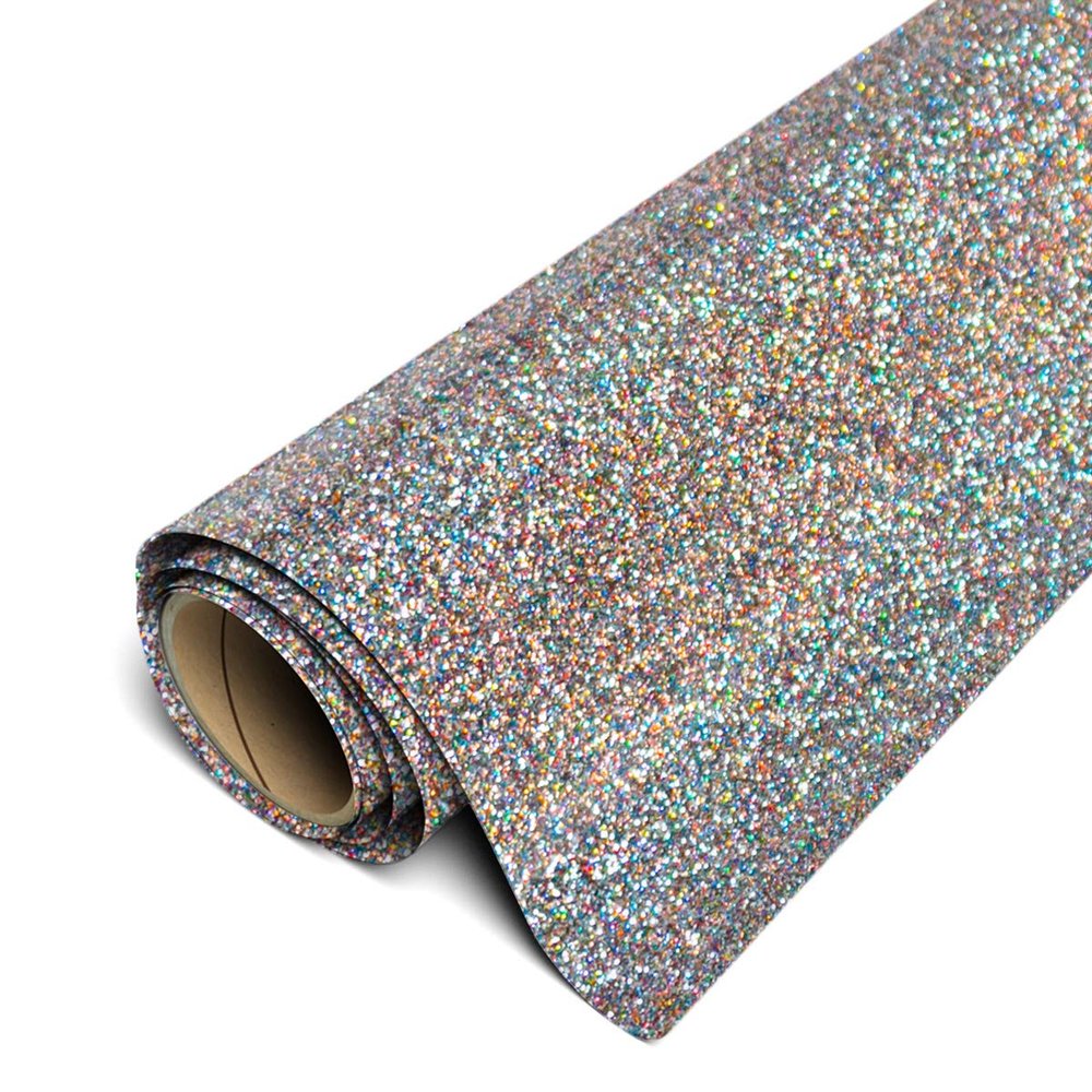 Siser Glitter HTV 20" x 10ft Roll - Iron on Heat Transfer Vinyl (Light Multi)