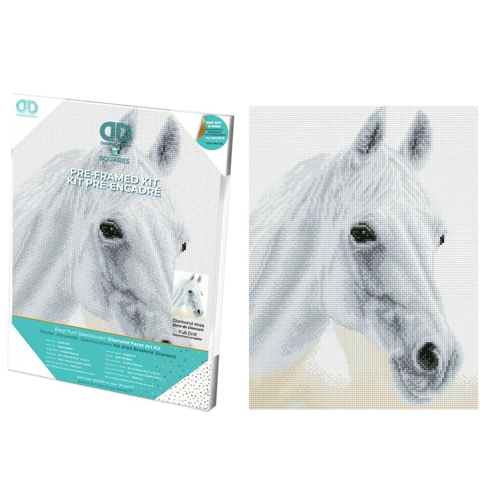 DIAMOND DOTZ Arabian Beauty Horse Diamond Painting Kits for Adults - Diamond Art Kits a Relaxing Creative Craft Kit with Dotz Gems 12.2"x16.1"