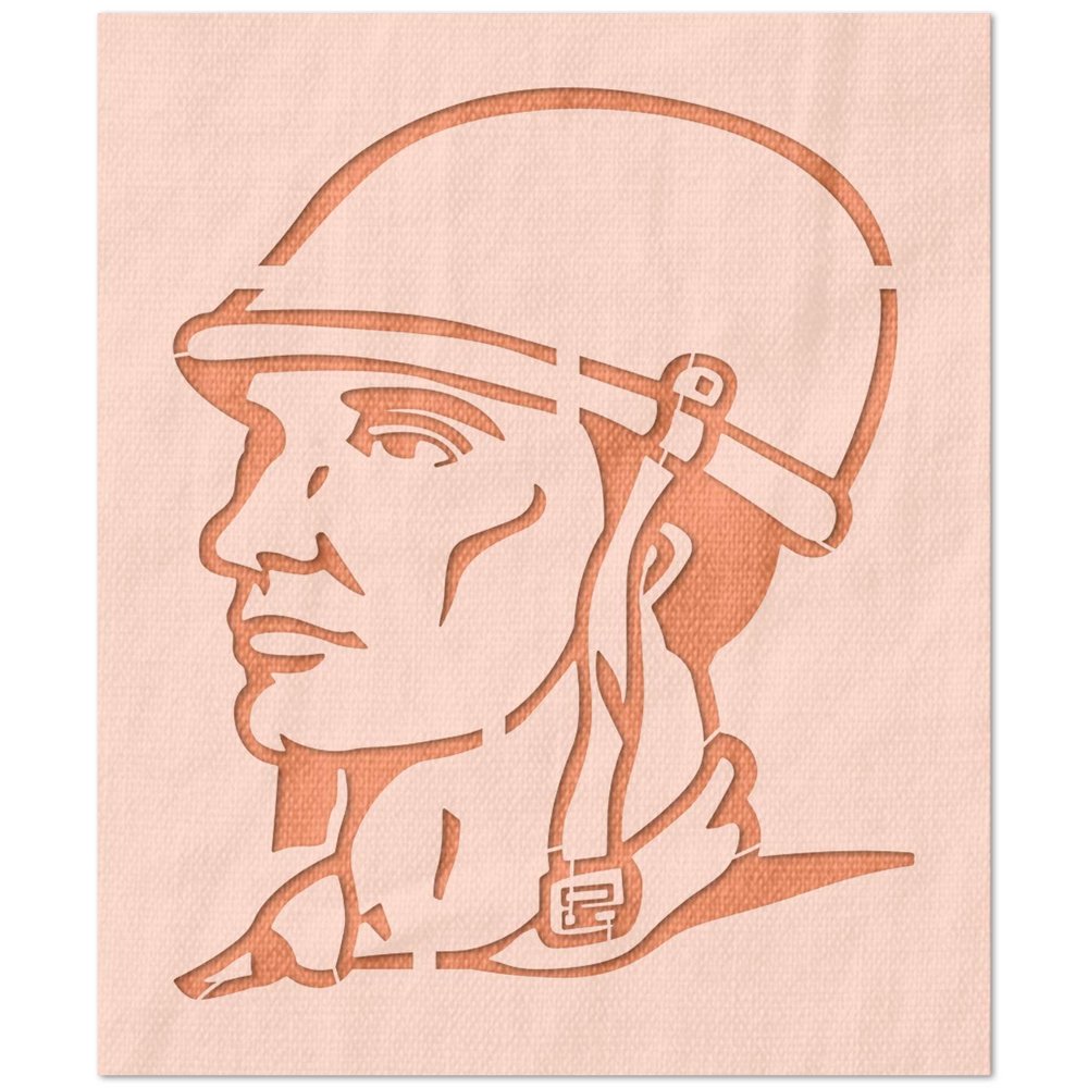 Stencil Stop Military Man Stencil - Reusable for DIY Projects, Painting, Drawing, Crafts - 14 Mil Mylar Plastic (19.5 x 24 inches)
