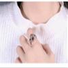 SixTwo Black Gold/White Gold Plated Skull Gothic Death Rose Wedding Statement Cocktail Party Biker Ring (White, 10) view 4
