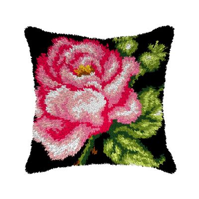 Orchidea Pink Blossom Pillow Cover Latch Hook Kit