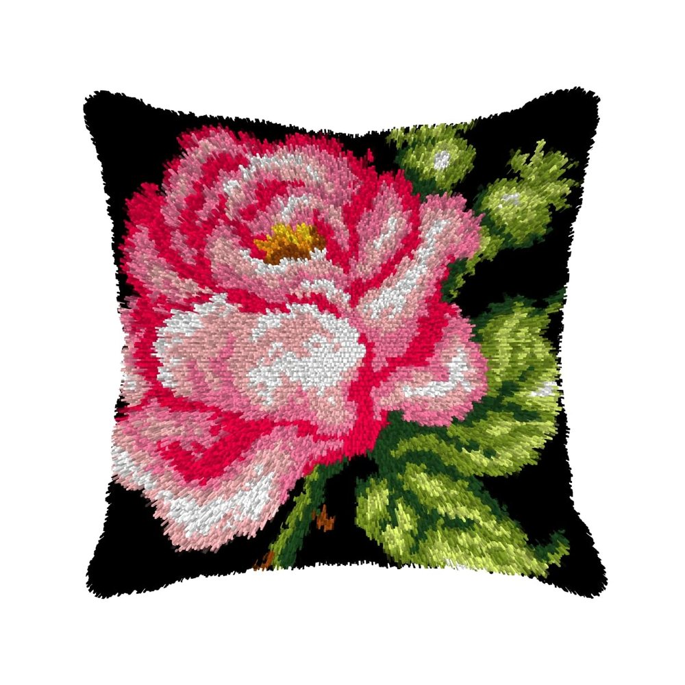 Orchidea Pink Blossom Pillow Cover Latch Hook Kit