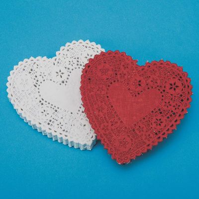 Hygloss Products Hyg91041 Doilies 4 White-Hearts 100/Pkg.