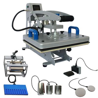 TECHTONGDA Semi-Auto Heat Press 15in x15in Magnetic Heat Transfer Machine, 9in1 Multifunctional Heat Press Machine with Swinging Function, Time Temperature Settings