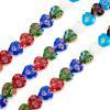 Craftdady 30Pcs Millefiori Lampwork Glass Heart Beads Handmade Colorful Flower Pattern Spacer Loose Beads 12x12mm for Jewelry Craft Making view 1