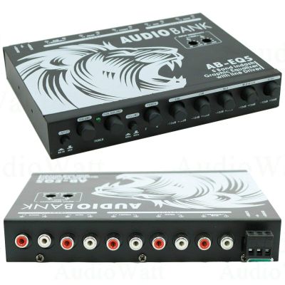 Audiobank AB-EQ5 Five Bank in-Dash Graphic Equalizer 1/2 din with RCA Outputs/Gold Plated Connectors and Separate Controls for Master System with Line Driver -2nd Gen