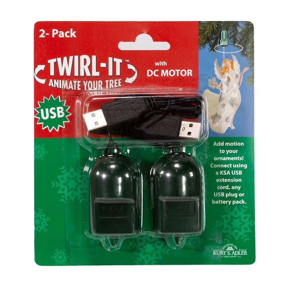 Kurt S. Adler USB 2 Pack Twirl-Its with DC Motor