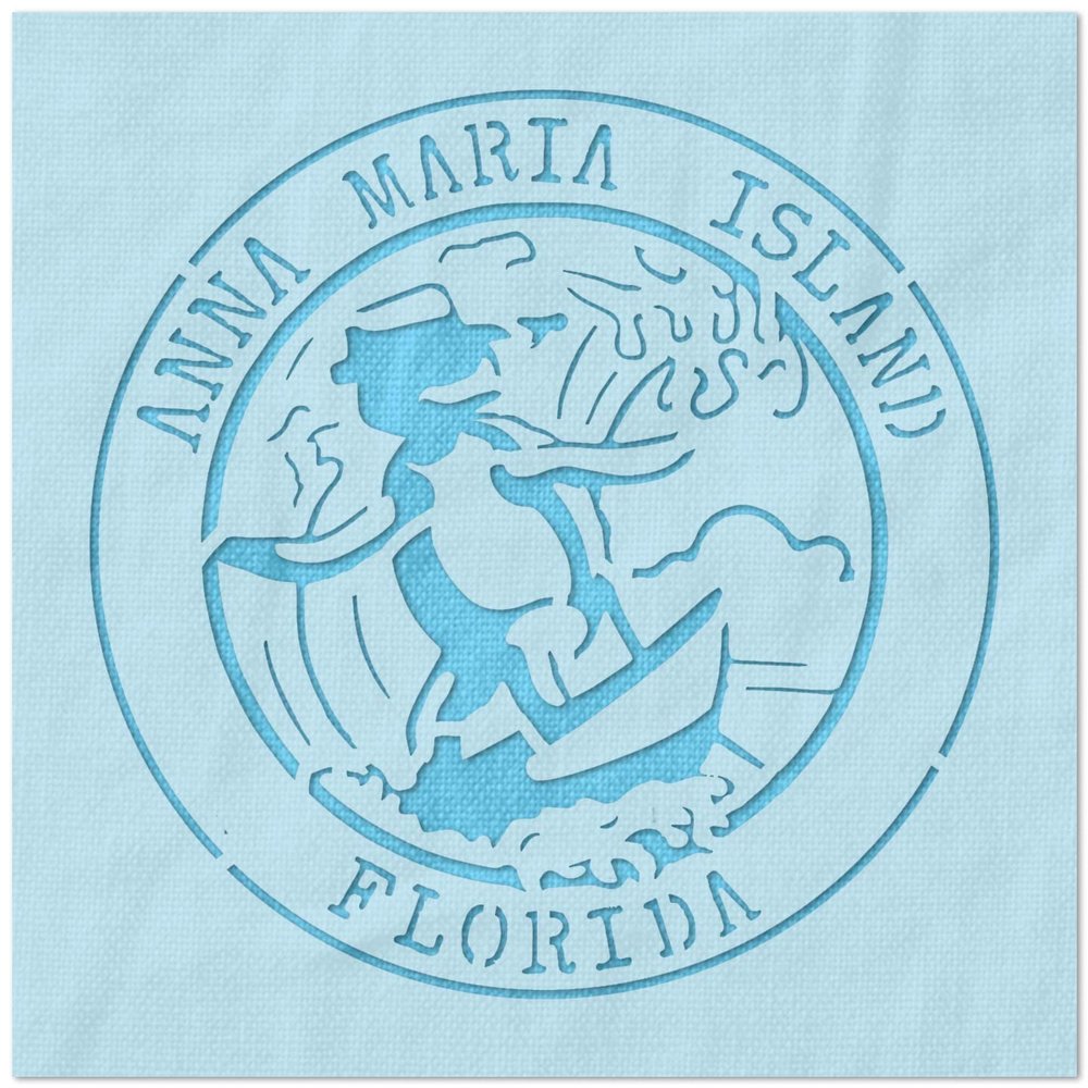 Stencil Stop Anna Maria Island Florida Stencil - Reusable for DIY Projects, Painting, Drawing, Crafts - 14 Mil Mylar Plastic (24 x 24 inches)